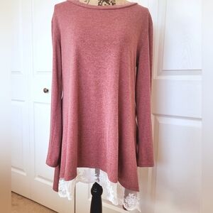 🩷 Heathered Burgundy Tunic